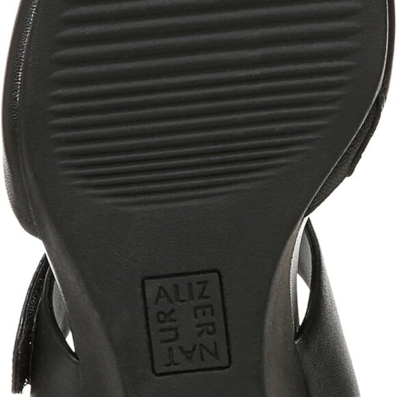 Women's Leather Wedge Sandals with Adjustable Strap 12 Wide Comfort Platform - Picture 4 of 9